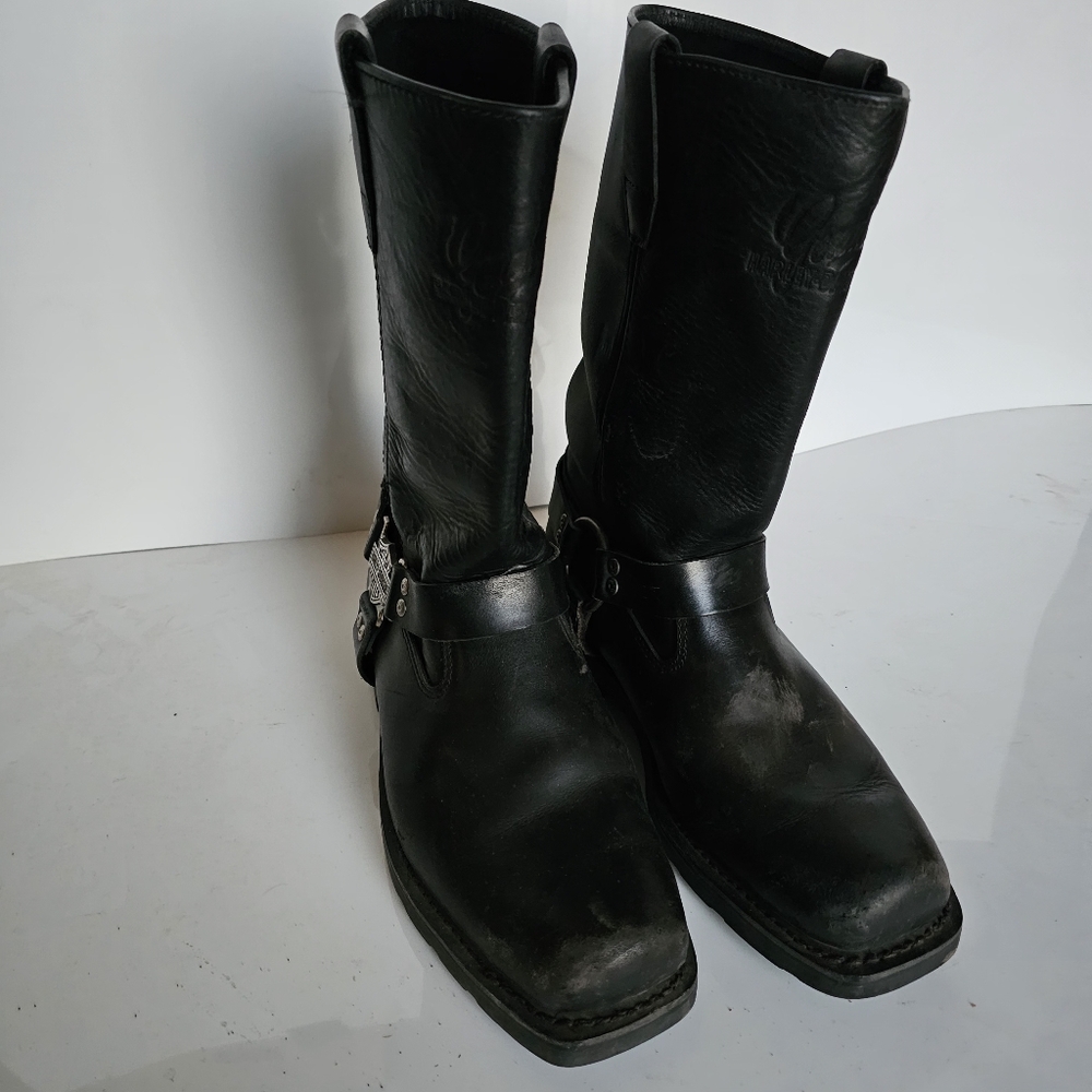 HARLEY DAVIDSON black Leather harness Men's Boots